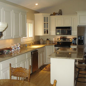 Kitchen with White Cabinets